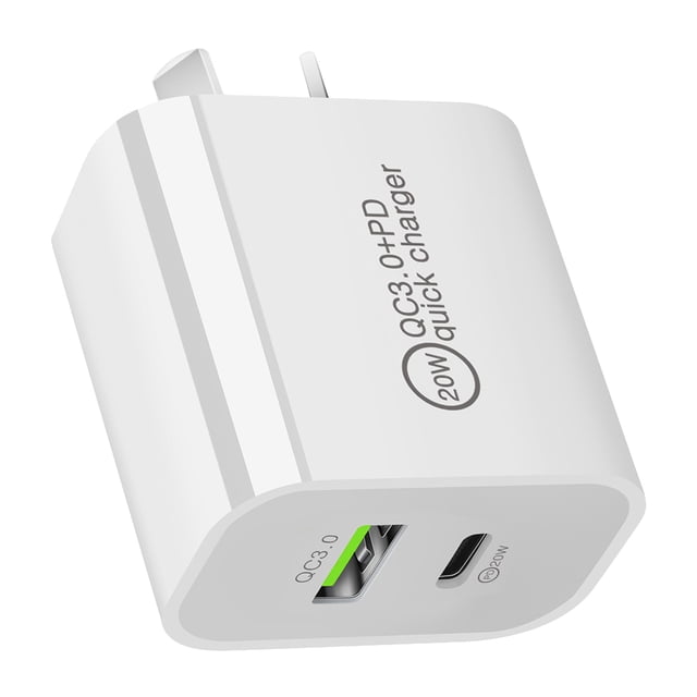 Cargador Pared USB Tipo C PD QC3.0 20W para Smartphone (Enchufe 20W)