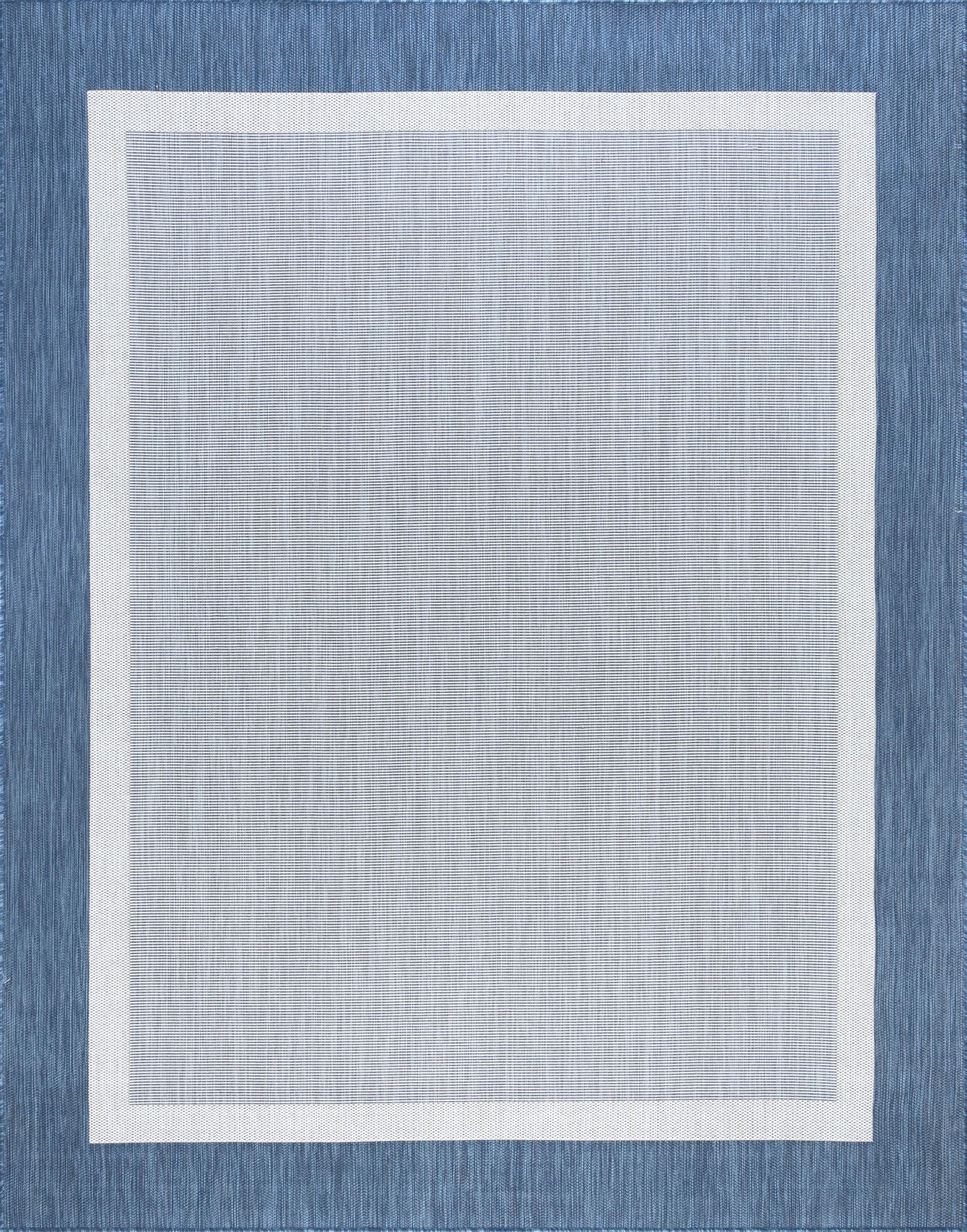 Bliss Rugs Solid Border Large Indoor Outdoor Area Rug for Patio, Porch, Garden | Blue, 8'9'' x 12'2''
