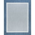 thumbnail image 3 of 5x8 Water Resistant, Indoor Outdoor Rugs for Patios, Front Door Entry, Entryway, Deck, Porch, Balcony | Outside Area Rug for Patio | Blue, Solid Border | Size: 5'3'' x 7'3'', 3 of 8