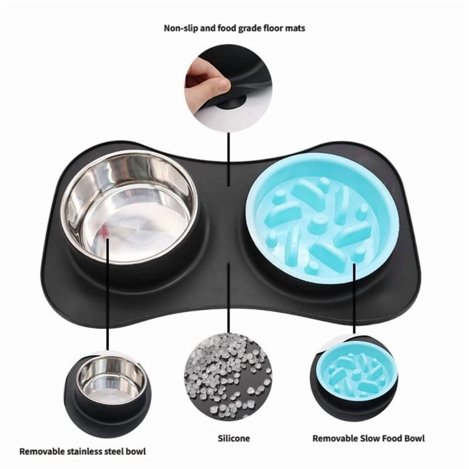Portable Silicones Pet Feeders Slow Food Dog Bowl Foldable Antislip Cats Bowl for Outdoor Travel Pet Supply
