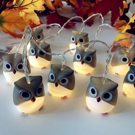 Owl Lights Patio 5.4FT 10 LED Cartoon Owl String Light, Battery Powered Flexible Copper Wire Light for Xmas Festival Wedding Birthday Party Home Wall Decor ()