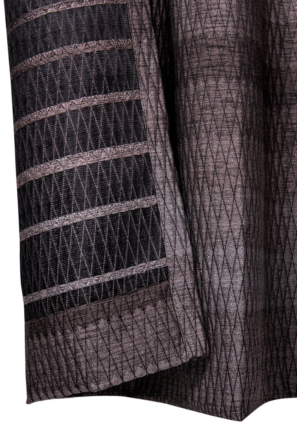 Mode Caricia Bree rideau à œillets géométrique jacquard à rayures ombrées, 54 x 95, brun / beige