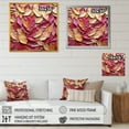 thumbnail image 4 of Designart "Artistry Of Gold And Pink Leaves II" Leaves Floater Framed Wall Art Living Room, 4 of 5