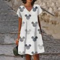 thumbnail image 4 of Vestido holgado con escote en V hasta la rodilla estilo vintage de Disney, Minnie y Mickey Mouse, elegante vestido de verano 2024 con estampado floral para mujer, 4 of 4