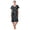 Black Onyx Botanical, variant on Aria 100% Cotton Raglan Sleeve Smocked Neck Sleepwear Gown, Sizes XS-5X