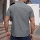 thumbnail image 5 of Mens Manga Corta Botón Abajo Camisas de Moda Bordado de Pie Cuello Bolsillo, Blusa de Algodón para Uso Al Aire Libre Y Diario, 5 of 5