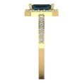 thumbnail image 3 of Clara Pucci 14K Yellow Gold Solid Gold LondonBlueTopaz Halo Anniversary Ring for Women - 1.92 cttw Emerald Cut, 3 of 8
