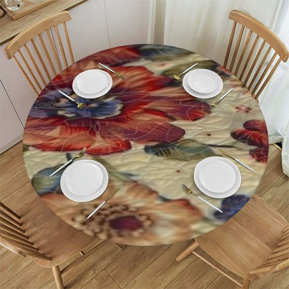 Elastic Fitted Table Cover - - Large Round - Fits Tables