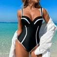 thumbnail image 5 of RUTAYY Swimwear 2025 Women's Solid Color Swimsuit Spaghetti Hollow Monokini (hard Bag With Steel Support That Cannot Be Removed Chest Bag) Brazilian Beachwear, 5 of 7