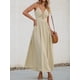 thumbnail image 2 of Vestido largo para mujer CUPSHE, cuello en V, sin mangas, tirantes ajustables, retorcidos, largo, formal de verano, beige, XL, 2 of 7
