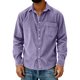 thumbnail image 3 of Camisa Casual de Manga Larga de Corduro de Ajuste Suelto para Hombres con Cuello Girable para el Uso Diario Y Trajes Elegantes, 3 of 6