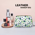 thumbnail image 4 of Blueberry Geometric Print Makeup Bag, Large Capacity Travel Cosmetic Bag for Women Girls- Travel Toiletry Bag Leather Portable Waterproof Makeup Case Organizer with Handle, 4 of 4