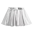 thumbnail image 2 of Miutii Kids Girls Shiny Skirt Pleated A-Line Hip Hop Dance Skater Skort Athletic Tennis Cheerleading Skirt Silver 6, 2 of 7