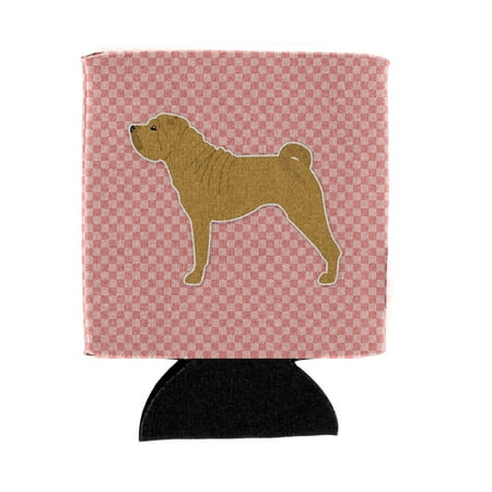 

Carolines Treasures BB3652CC Shar Pei Merry Checkerboard Pink Can or Bottle Hugger Can Hugger multicolor