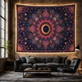thumbnail image 6 of Celestial Mandala with Eclipse Moon and Stars, Mystical Boho for Astrology Fans, Celestial Wall Art, Housewarming Gift, Tapestry Wall Hanging for Meditation Room and Bedroom, 6 of 7