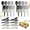 Gray Ombre, variant on Reusable Plastic Serving Utensils Set of 24, Wheat straw Large Serving set 10" Serving Spoons/10" Slotted Spoons/9.4" Tongs, for Party Chafing Dish Buffet Catering (Orange/Blue/Yellow/Green)