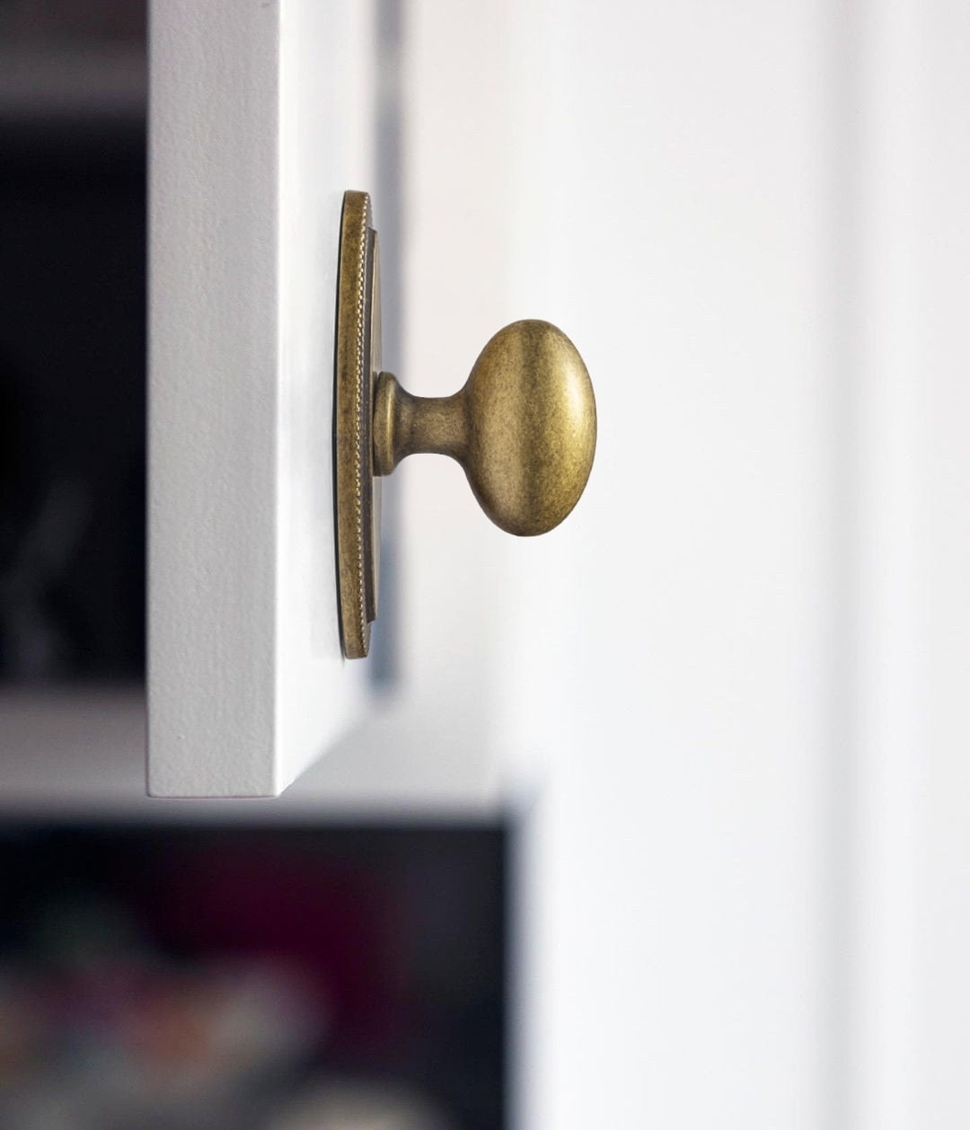 Goo-Ki Oval Antique Brass Cabinet Knobs with Oval Backplate, Zinc Alloy Cabinet Handles Hardware for Cupboard,Dresser & Drawer, 6 Packed