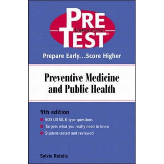 Pre-Owned Preventive Medicine and Public Health Pretest Self-Assessment and Review, Ninth Edition (Paperback) by Sylvie Ratelle, Pretest, Ratelle Sylvie