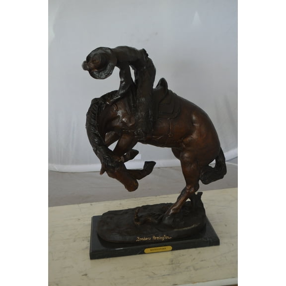 Rattlesnake by Remington Bronze Statue – Handcrafted Antique Decorative Sculpture, Iconic Western Art Piece for Home & Office Decor, 16"L x 13"W x 22"H