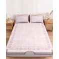 thumbnail image 2 of Twin Sze Fitted Sheet Set - Blush Pink Botanical 2 Piece Bedding Sets 16" Deep Pocket Fitted Sheet with 1 Pillowcase, Vintage Florals Geometric Minimalist Brushed Microfiber Hotel Luxury Bed Sheets, 2 of 9
