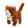 thumbnail image 4 of Juguete electrónico de simulación de gato que camina con función de cola de meneo suave con Marrón, 4 of 9