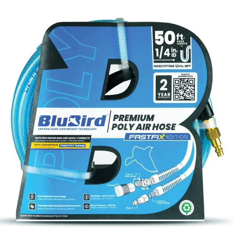 BluBird Avagard Poly Air Hose Assembly 1/4" x 50'