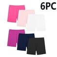 thumbnail image 2 of Odeerbi 6 Paquete Niñas Atléticas Biker Shorts Respirable Soft Elastic Dance Yoga Modal Cartwheel Shorts Para 2-14 Años, 2 of 3