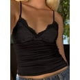 thumbnail image 5 of Tops for Women Sexy- Tank Tops - Y2K Bralette Spaghetti Strap Undershirts Slim Going Out Top Black S, 5 of 6
