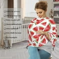 thumbnail image 4 of Haiem Hand Drawn Watermelon Baby Nursing Cover & Nursing Poncho - Multi Use Cover for Baby Car Seat Canopy, Stroller Cover, 360°Full Privacy Breastfeeding Coverage, 4 of 9