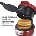 thumbnail image 5 of Hamilton Beach Breakfast Sandwich Maker with Egg Cooker Ring, Breakfast Station, Red, 5 of 11