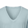 thumbnail image 5 of Muscularfit Muscle T Shirt Men Cotton Shirts Baggy Vintage T Shirts Tshirts 3/4 Sleeve V-Neck Blue Classic T-Shirt Tee Shirts Mens,L, 5 of 6