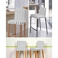 thumbnail image 5 of Black Spring Leaves Bar Stool Covers Set of 6, Pastoral Botanical Striped Flowers Stretch Washable Bar Chair Covers with Backs, Removable Pub Counter Height Chair Cover for Kitchen Dining Room Cafe, 5 of 7