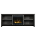 thumbnail image 3 of Twin Star Home TV Stand for TVs up to 65 inches with ClassicFlame Electric Fireplace with Open Shelves, Black Walnut, 3 of 7