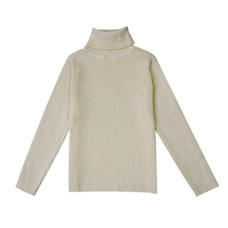 

Esho Toddler Girls Boys Cotton Turtleneck Sweater Blouse Kids Long Sleeve Solid Pullover Tops 1-7T