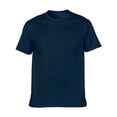 thumbnail image 3 of QUNYINEY Solid Women Shirts Short Sleeve Crew Neck Casual Tops Loose Summer Cotton Pullover Women's Tops, 3 of 4