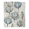 thumbnail image 1 of JSDART Throw Blanket Warm Cozy Print Flannel Beige Flower Colorful Tulips Pattern Fills Gray Poppy Comfortable Soft for Bed Sofa and Couch 58x80 Inches, 1 of 1