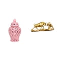 thumbnail image 1 of Jarrón De Porcelana Con Tapa Y Figura De Toro. Escultura Moderna China De Animal, Ideal Para Decorar Arreglos Florales De Escritorio., 1 of 8