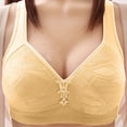 thumbnail image 4 of Amidoa Wire-Free Womens Bras Beige Large Bust Full-Figure Solid Wide Straps Bra Lingerie for Women L, 4 of 6