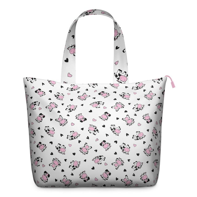 Cow Lovers Travel Tote, Highland Cow Rustic Print Weekender Duffel Bag, Buffalo Pattern Lightweight Multipurpose Carry-on for Women