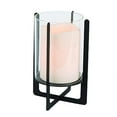 thumbnail image 1 of Gerson 43828 - 10.3" Lantern with Glass Wavy Edge Battery Operated LED Candle with Timer, 1 of 1