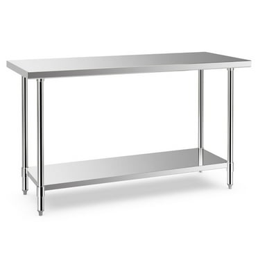 Barara King Food Work Table,Table Prep Table,24 x 60 Inches Stainless Steel Kitchen Prep Work Table with Adjustable Undershelf