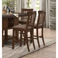 thumbnail image 6 of Dark Brown Finish Counter Height Chairs Set of 6 Fabric Upholstered Transitional Dining Kitchen Furniture, 6 of 7