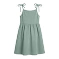 thumbnail image 6 of Babcutegg Cute Solid Color Sleeveless Casual Dress With Functional Pocket And Tiered Ruffle Skirt For Girls Green Size 7, 6 of 9