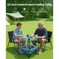 thumbnail image 2 of KFFKFF Folding Camping Table, Portable Lightweight Outdoor Picnic Table, Durable 600D Oxford Fabric with Waterproof Canvas, Includes 4 Cup Holders and Carry Bag, Ideal for Camping, Tailgating, Blue, 2 of 9