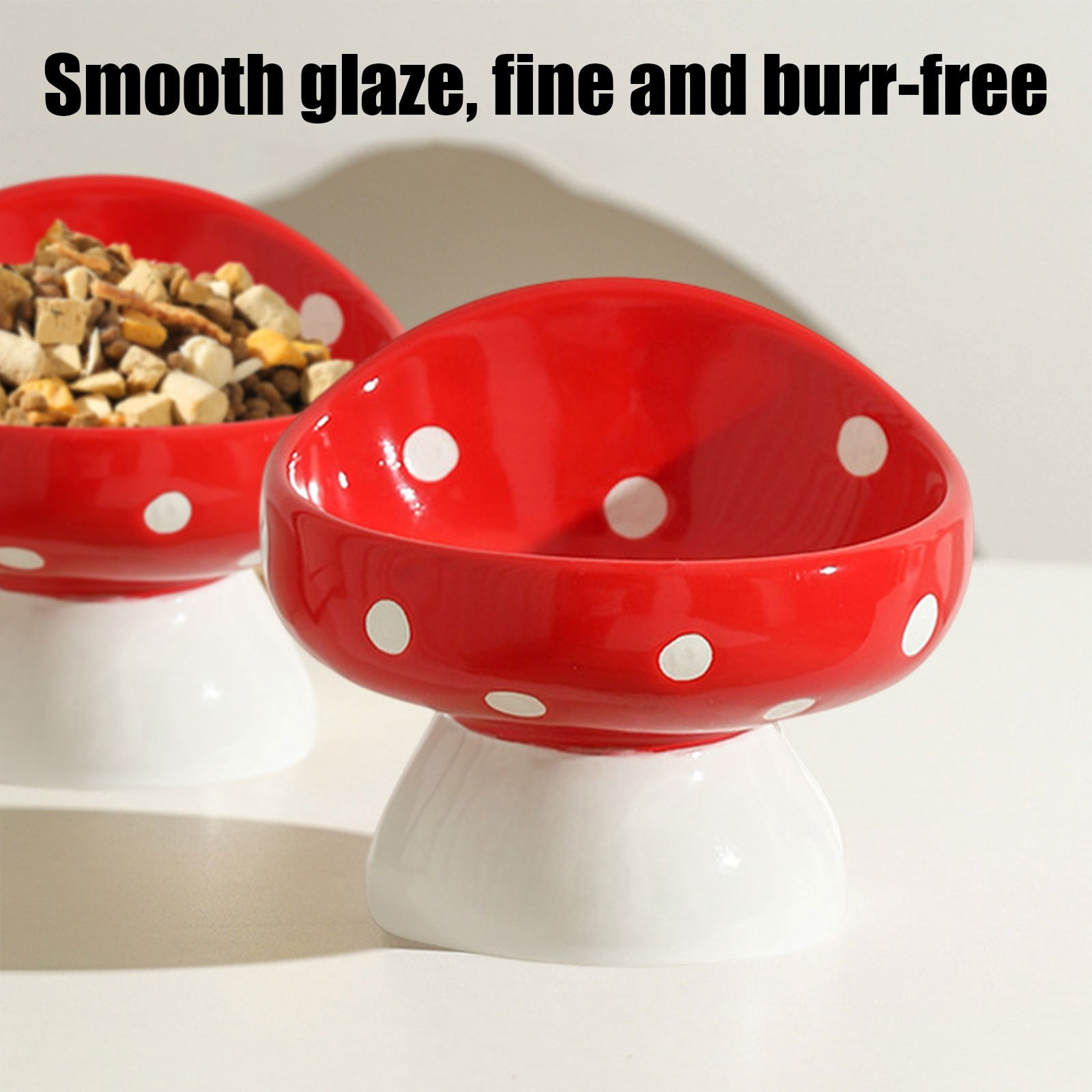 Nkmbld Cat Bowls Elevated, Large Capacity Ceramics Pet Bowl Wide Mouth Non-Slip Food Water Bowl for Cats Dogs, Anti-Vomiting and Whisker Friendly
