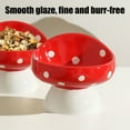 thumbnail image 4 of PPgejGEK Ceramic Cat Bowl with Elevated Neck Support - Mushroom Shaped Pet Food Water Bowl, Tilted Non-Slip Feeder for Cats, Red, 4 of 6