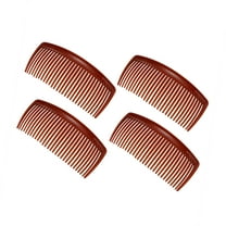 Unique Bargains 4 Pcs Classic Side Clip Hair Comb Teeth Hair Combs 4" Plastic Brown