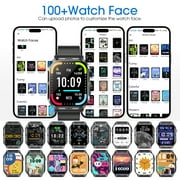 Posrue H5 Smart Watch with Bluetooth Call, IP68 Waterproof Fitness Tracker for Women and Men, Black