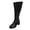 Black, variant on Viluyesy Womens Knee High Boots Square Toe Low Block Heel Stretch Faux Leather Wrinkle Resistant Pull On Dress Boots Black Size 7.5