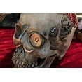 thumbnail image 2 of Steampunk Machine Dark Light Nude Colored Closed Mouth Skull Figurine 7.25"L, 2 of 7